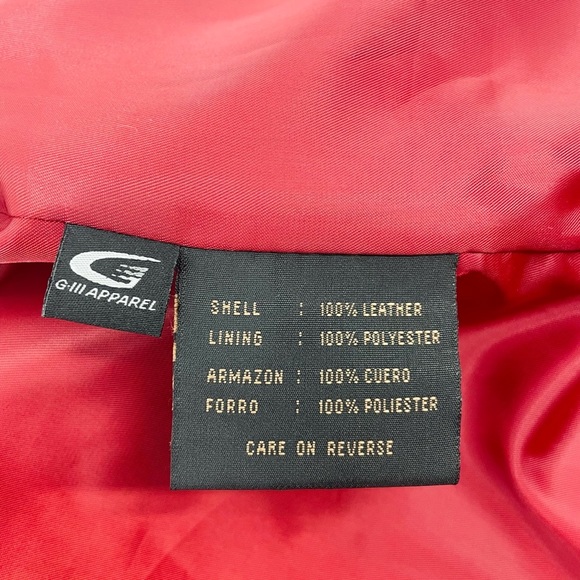 hot chili pepper red vtg leather jacket button up size 6 - Picture 11 of 11